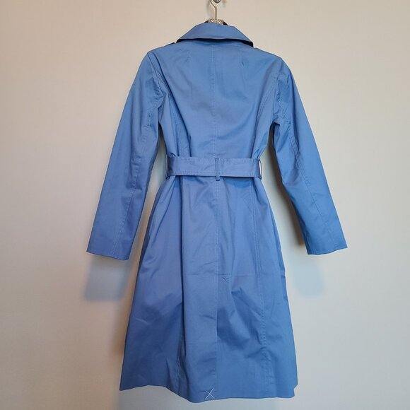 NEW Talbots Blue Trench Coat Petite P Belted - Picture 3 of 6
